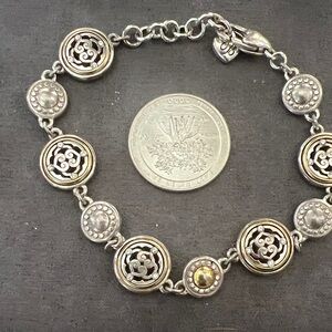 Brighton Silver and Gold Accented Bracelet fits up to 8.5” wrist